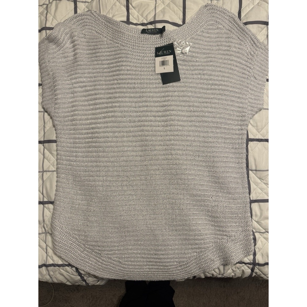 Woman's Grey Ralph Lauren Short Sleeve Woven Shirt
